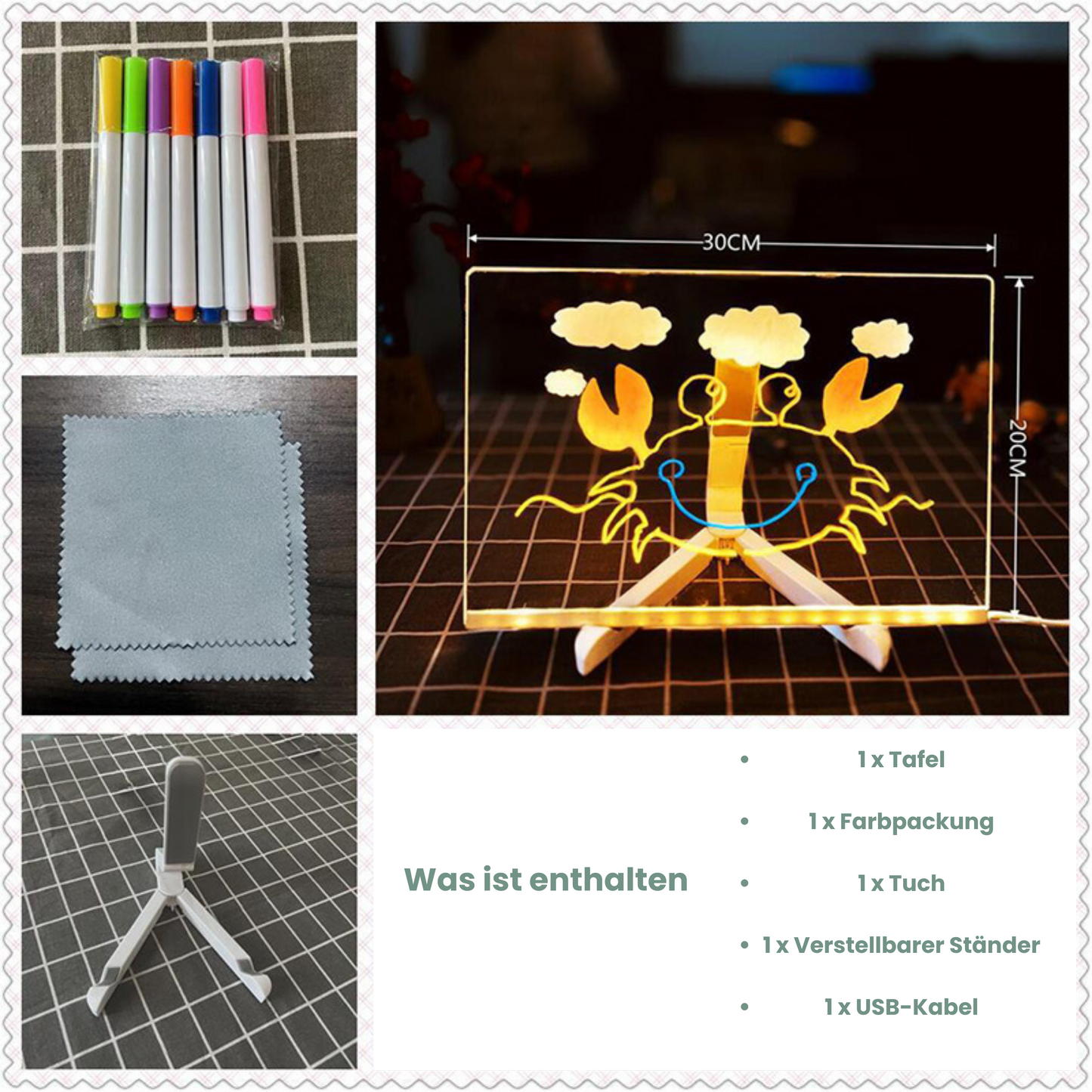 GlowBoard für Kinder - LED-Zeichnung für die Entwicklung Masanno